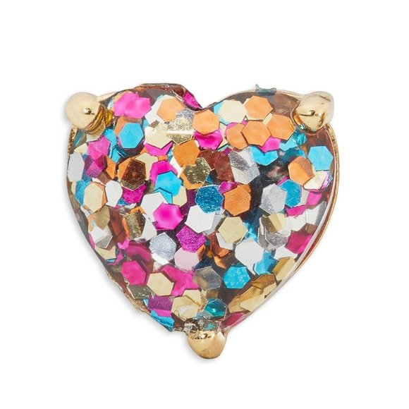 Kate Spade My Love Glitter Heart Stud Earrings - Multi-Color with Dust Bag - Picture 7 of 9